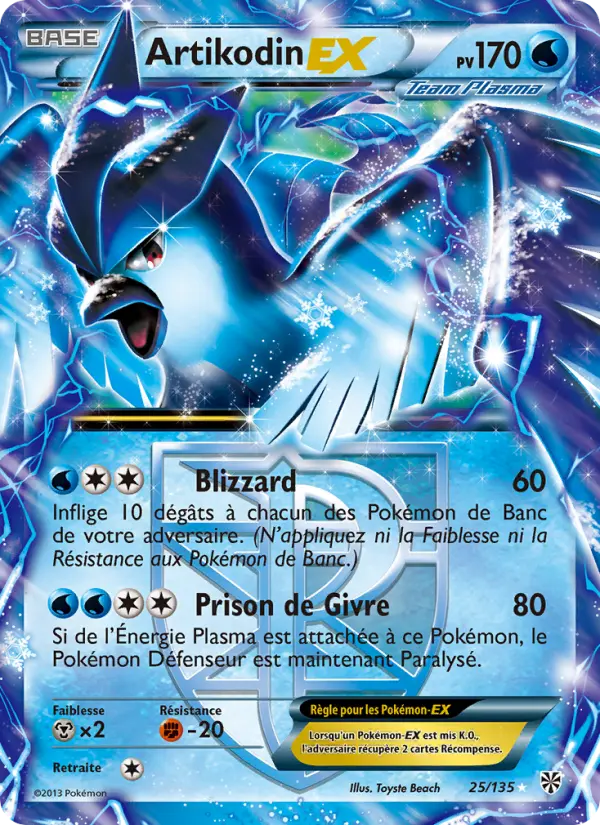 Carte Pokémon Artikodin-EX #25 — Tempête Plasma