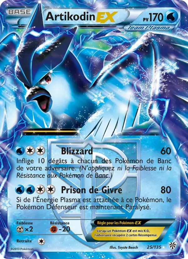 Carte Pokémon Artikodin-EX #25 — Tempête Plasma
