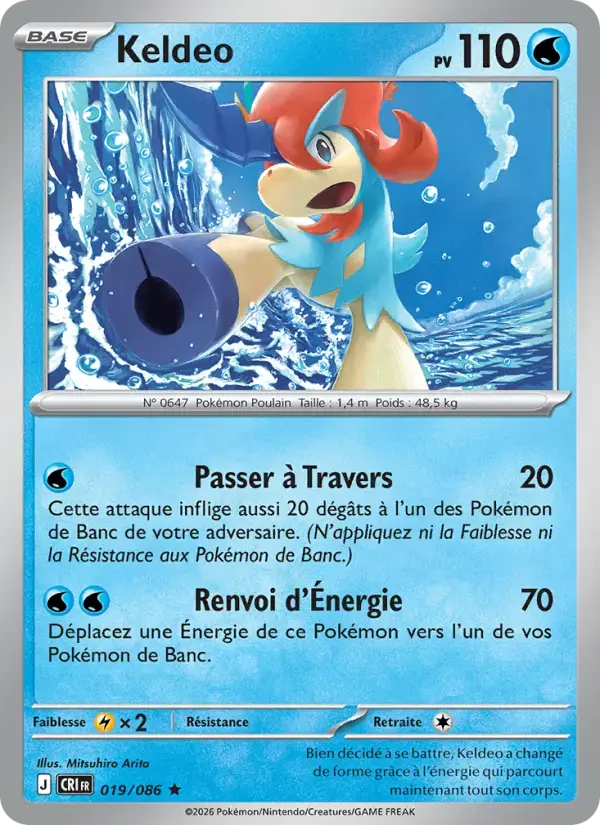 Carte Pokémon Keldeo #019 — Chaos Ascendant
