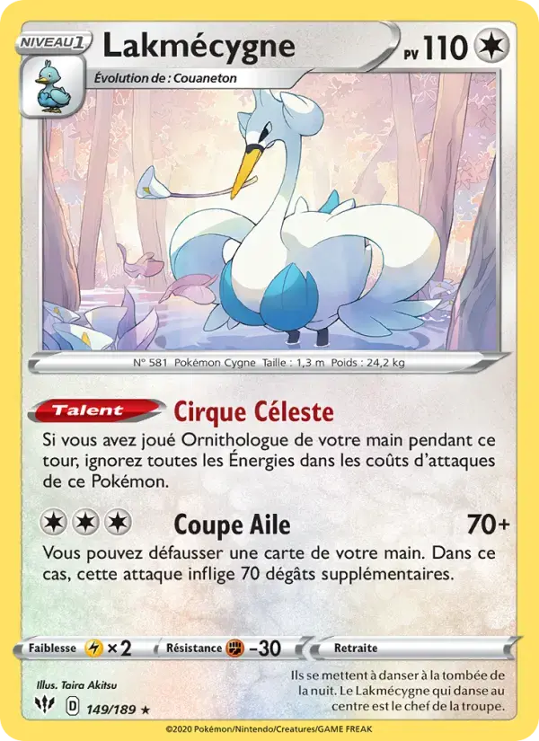 Carte Pokémon Lakmécygne #149 — Ténèbres Embrasées