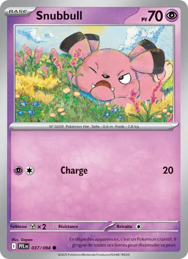 Carte Pokémon Snubbull #037 — Flammes Fantasmagoriques
