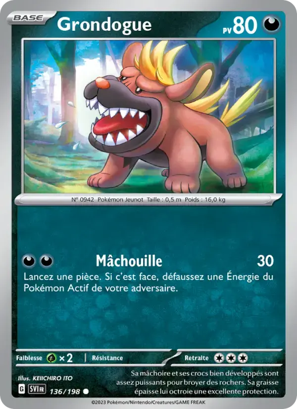 Carte Pokémon Grondogue #136 — Écarlate et Violet