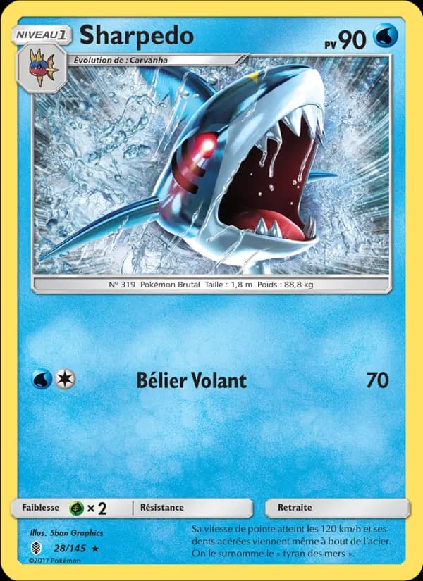 Carte Pokémon Sharpedo #28 — Gardiens Ascendants