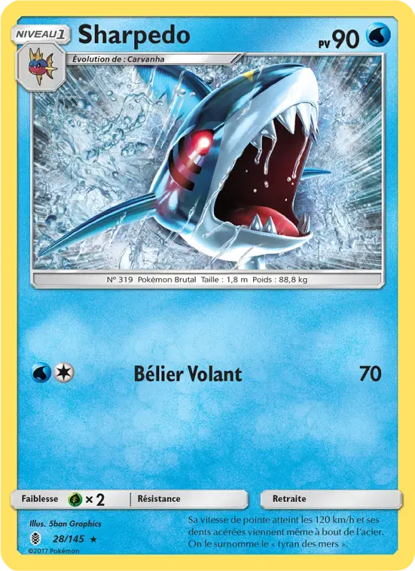 Carte Pokémon Sharpedo #28 — Gardiens Ascendants