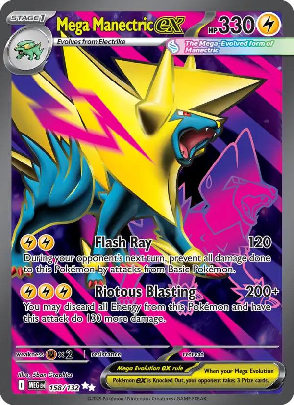 Carte Pokémon Méga-Élecsprint-ex #158 — Méga-Évolution