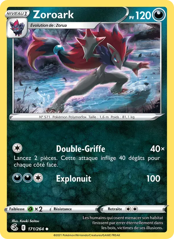 Carte Pokémon Zoroark #171 — Poing de Fusion