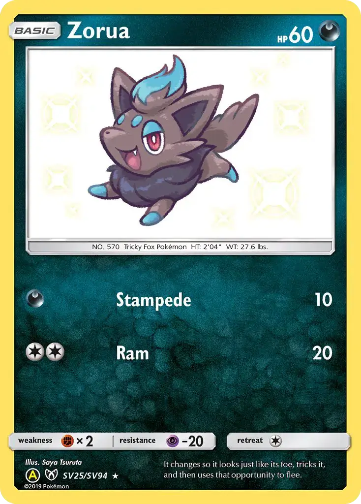 Zorua #SV25 — Hidden Fates