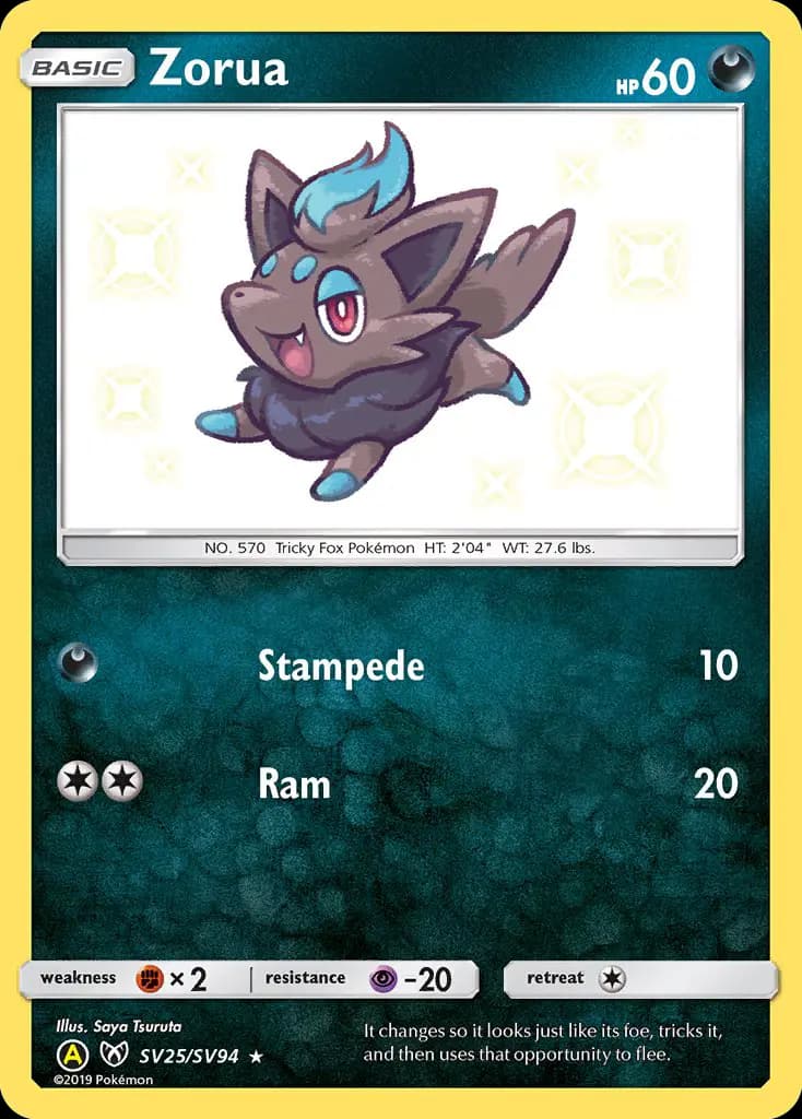 Zorua #SV25 — Hidden Fates