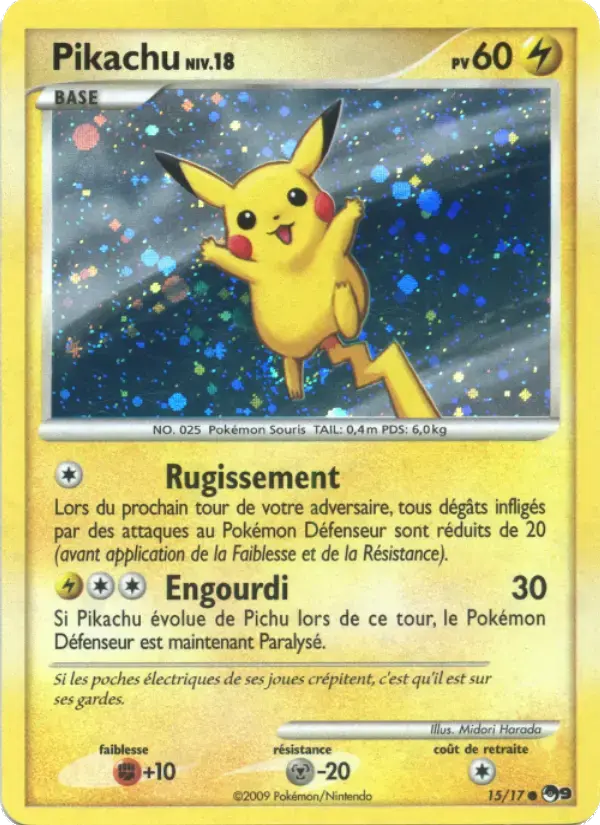 Carte Pokémon Pikachu #15 — POP 9