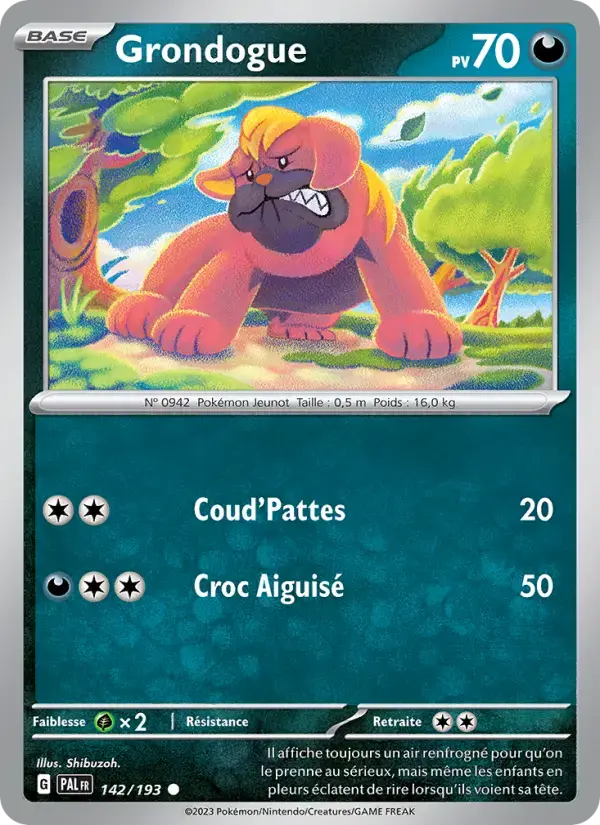 Carte Pokémon Grondogue #142 — Évolutions à Paldea