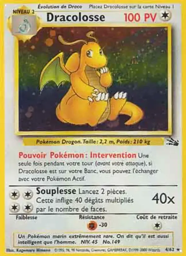Carte Pokémon Dracolosse #4 — Fossile