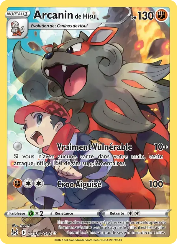 Carte Pokémon Arcanin de Hisui #TG08 — Origine Perdue