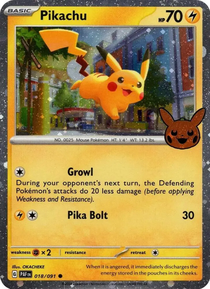 Pikachu - 018/091 (Cosmos Holo) #018 — Trick or Trade BOOster Bundle 2024