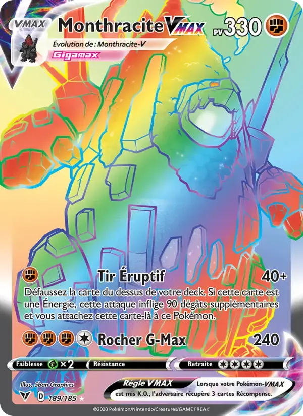 Carte Pokémon Monthracite VMAX #189 — Voltage Éclatant