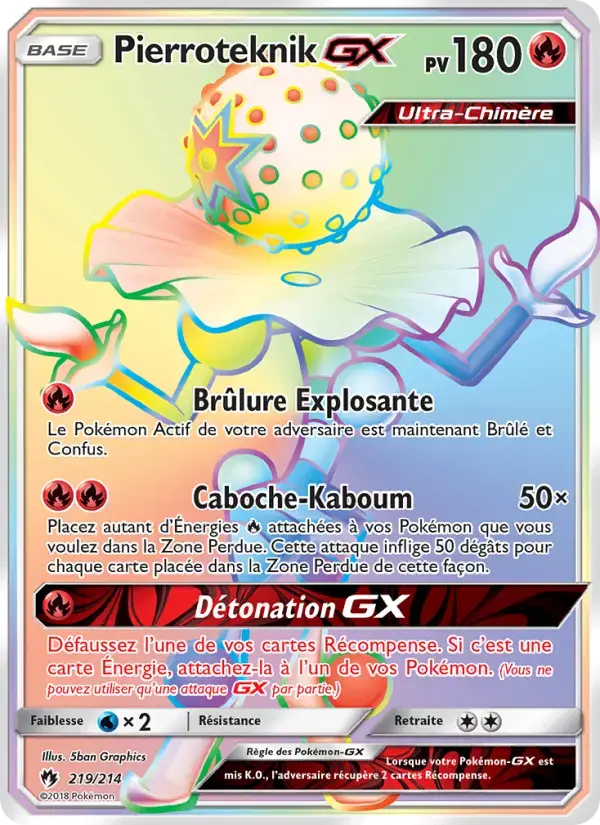 Carte Pokémon Pierroteknik GX #219 — Tonnerre Perdu