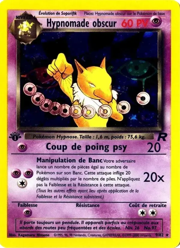 Carte Pokémon Hypnomade obscur #9 — Team Rocket