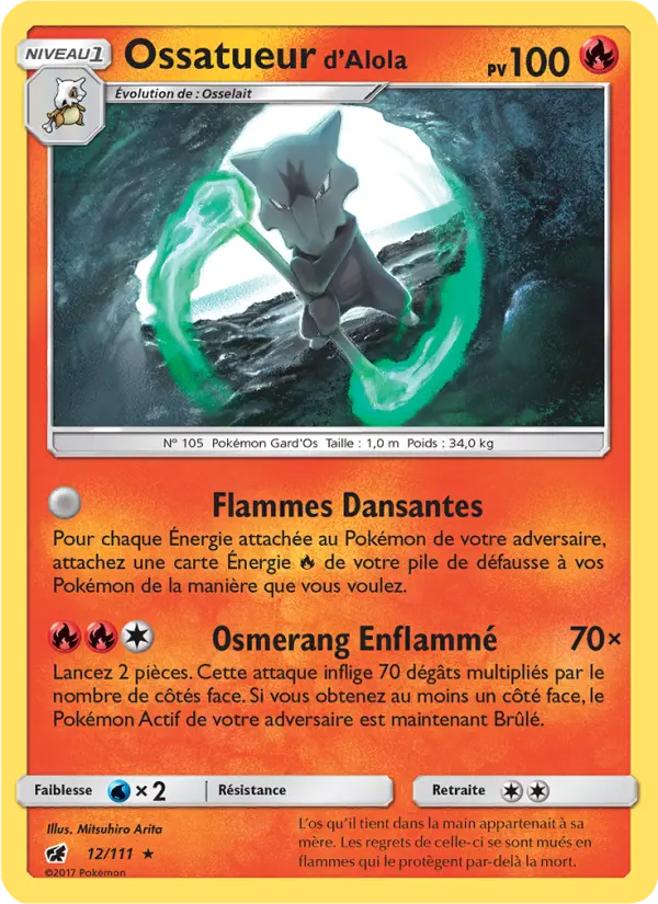 Carte Pokémon Ossatueur d’Alola #12 — Invasion Carmin