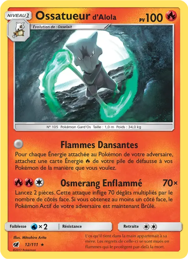 Carte Pokémon Ossatueur d’Alola #12 — Invasion Carmin