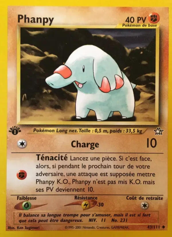 Carte Pokémon Phanpy #43 — Neo Genesis