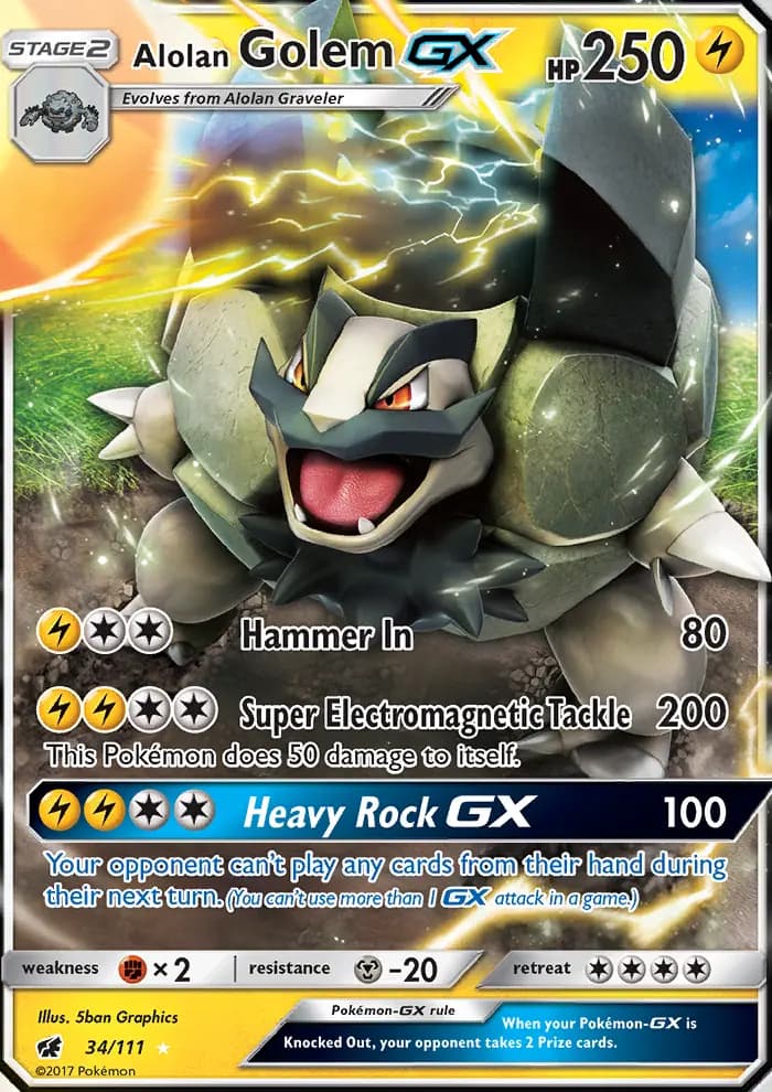 Alolan Golem GX #34 — Crimson Invasion