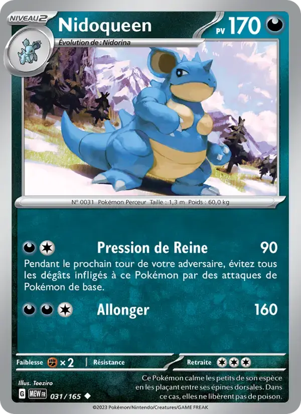 Carte Pokémon Nidoqueen #031 — Pokémon 151