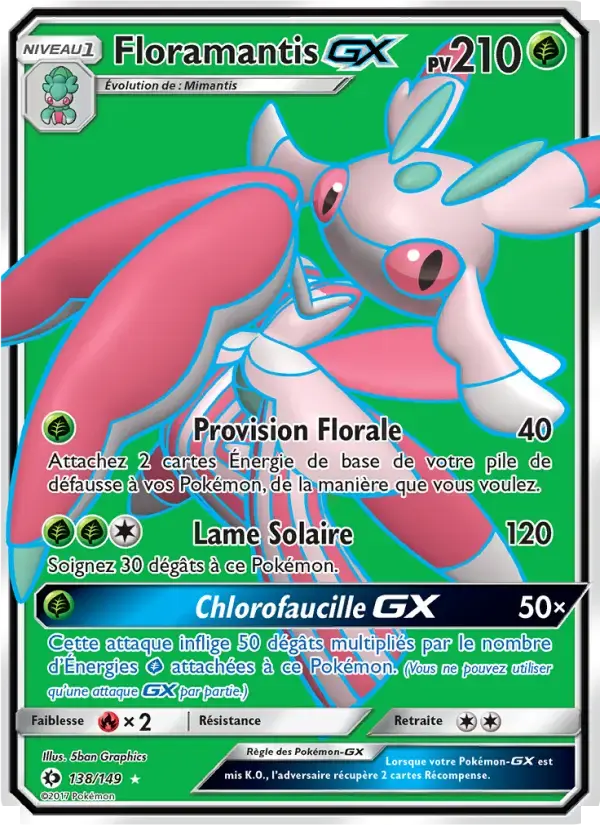 Carte Pokémon Floramantis GX #138 — Soleil et Lune