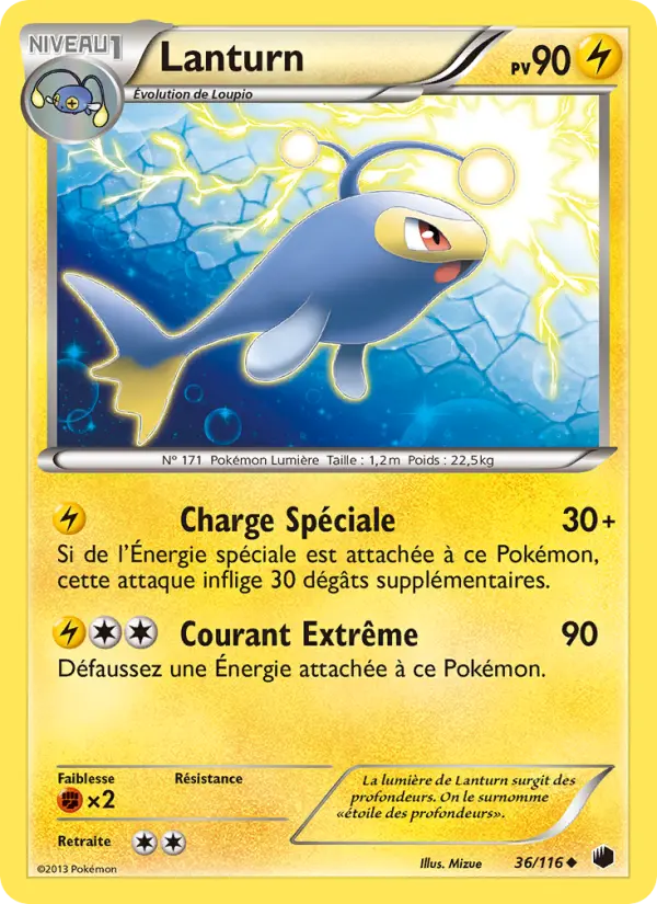 Carte Pokémon Lanturn #36 — Glaciation Plasma