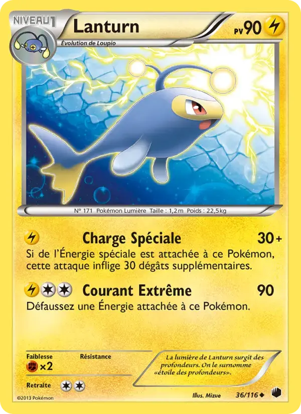 Carte Pokémon Lanturn #36 — Glaciation Plasma