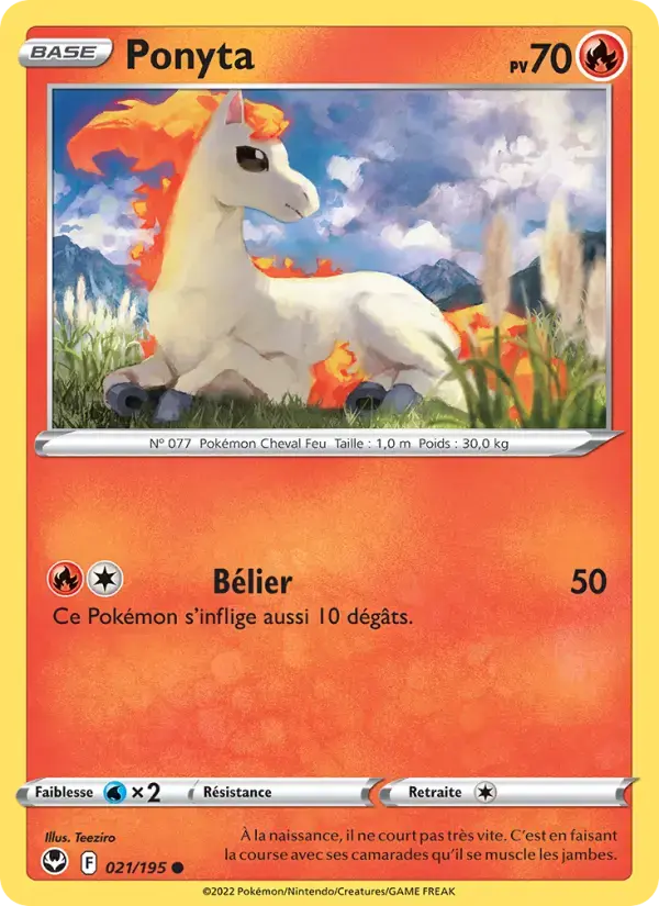 Carte Pokémon Ponyta #021 — Tempête Argentée