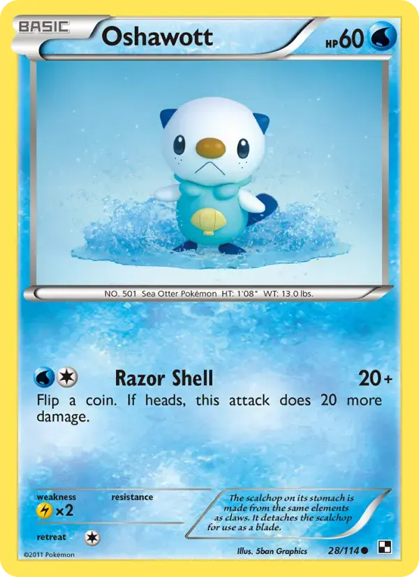 Oshawott #28 — Black & White
