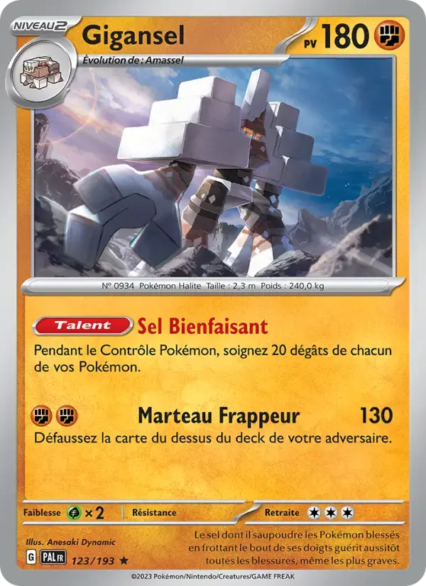 Carte Pokémon Gigansel #123 — Évolutions à Paldea