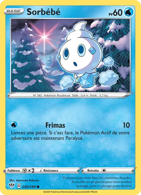 Carte Pokémon Sorbébé #45 — Ténèbres Embrasées