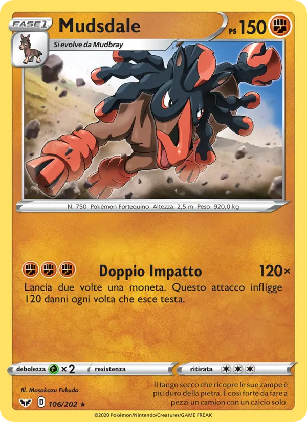 Carte Pokémon Bourrinos #106 — Épée et Bouclier