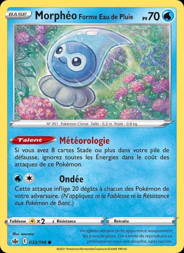 Carte Pokémon Morphéo Forme Eau de Pluie #33 — Règne de Glace