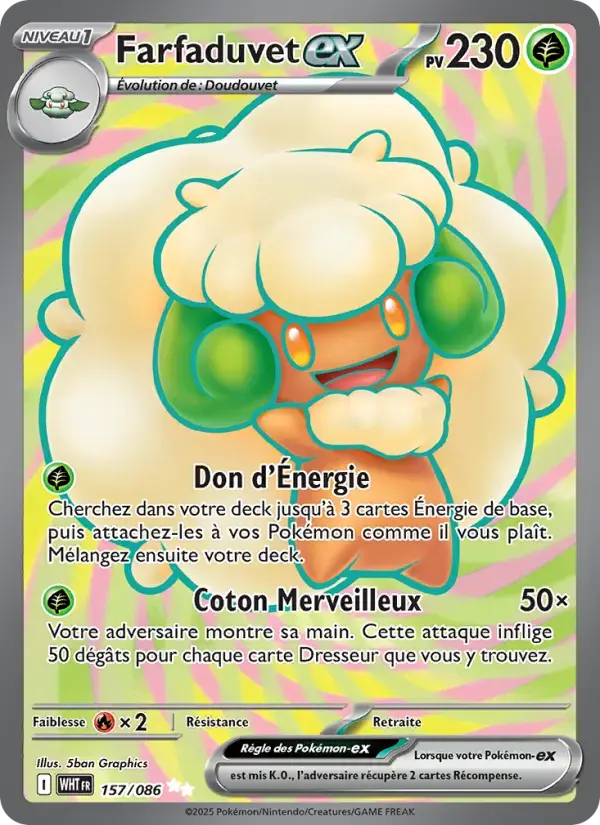 Carte Pokémon Farfaduvet-ex #157 — Flamme Blanche