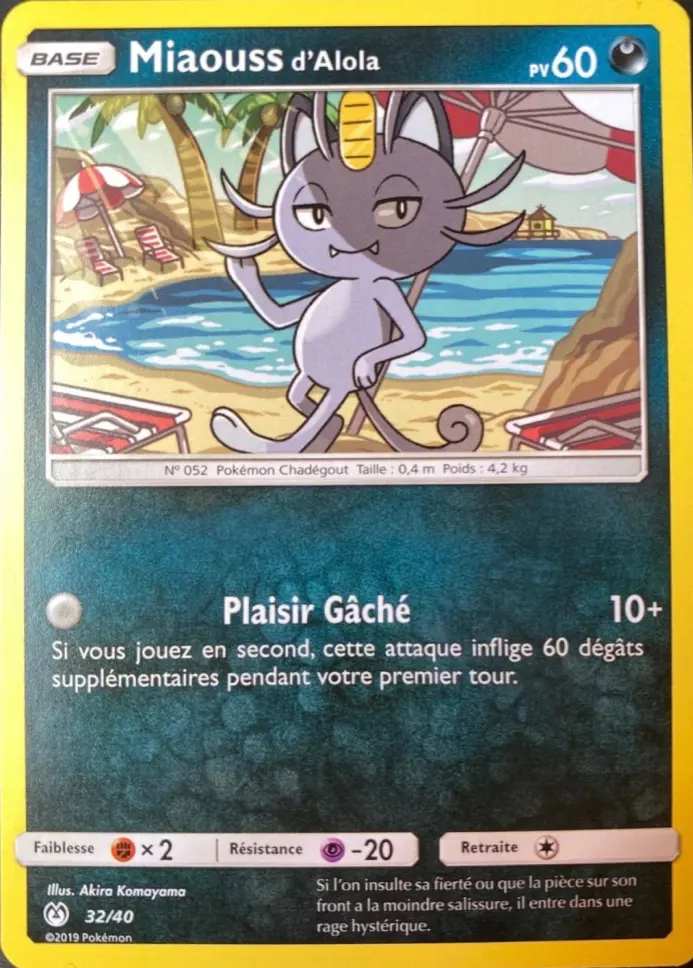 Carte Pokémon Miaouss d'Alola #32 — 2019 Promo McDonald's