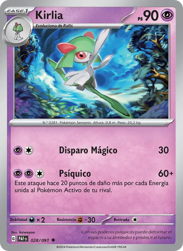 Carte Pokémon Kirlia #028 — Destinées de Paldea