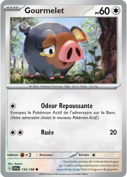 Carte Pokémon Gourmelet #154 Stamp V3 — Écarlate et Violet