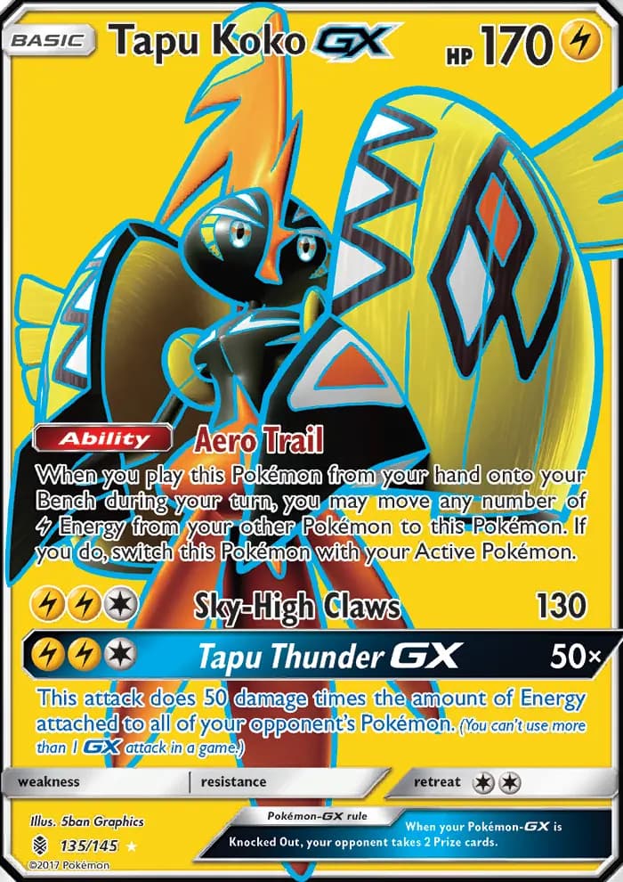 Tapu Koko GX #135 — Guardians Rising