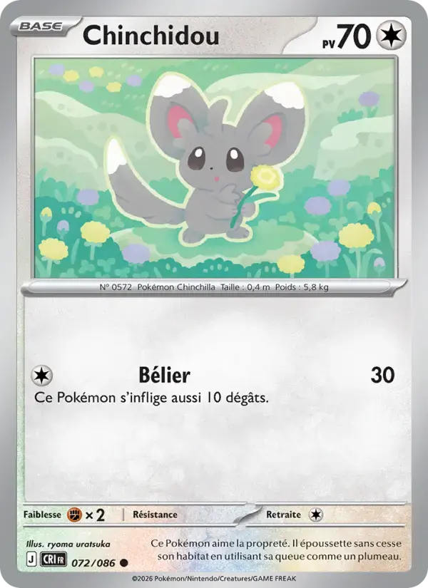 Carte Pokémon Chinchidou #072 — Chaos Ascendant