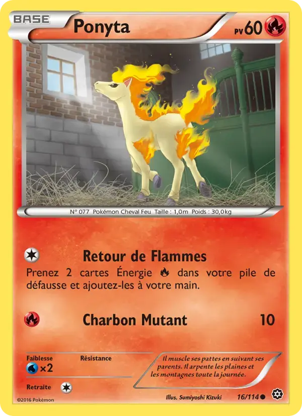 Carte Pokémon Ponyta #16 — Offensive Vapeur