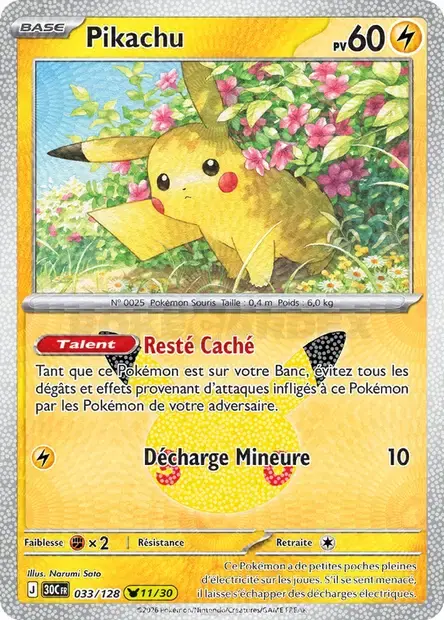 Carte Pokémon Pikachu #033 — 30ᵉ Anniversaire