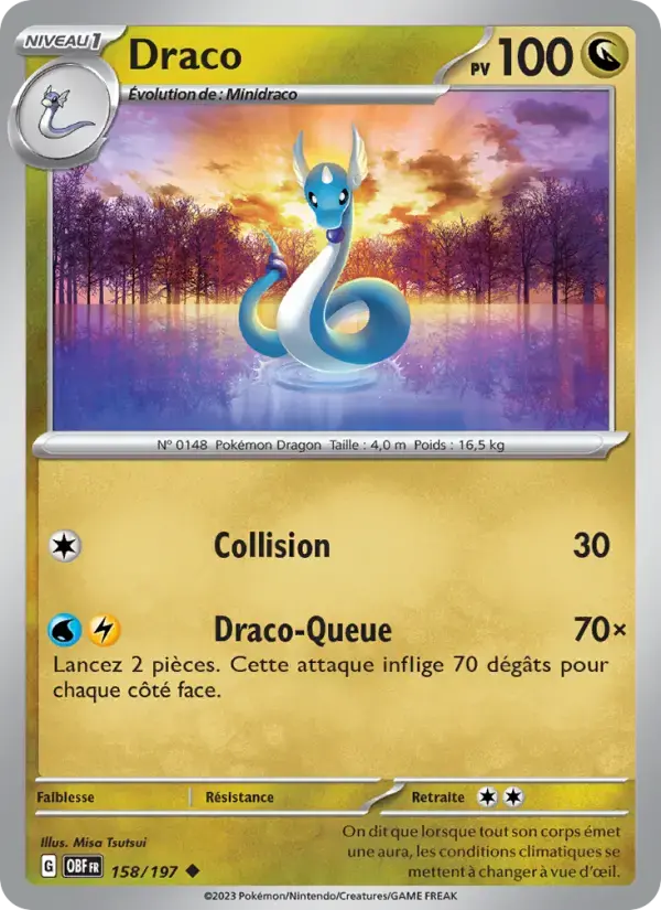 Carte Pokémon Draco #158 — Flammes Obsidiennes