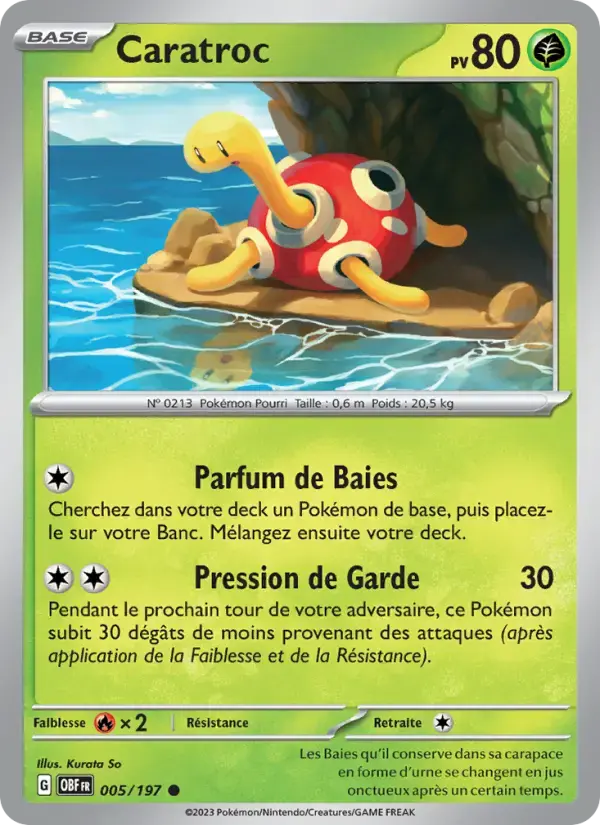 Carte Pokémon Caratroc #005 — Flammes Obsidiennes