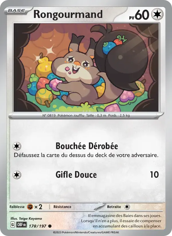 Carte Pokémon Rongourmand #178 — Flammes Obsidiennes