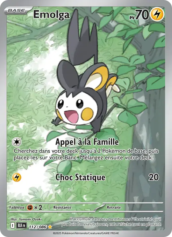 Carte Pokémon Emolga #112 — Foudre Noire