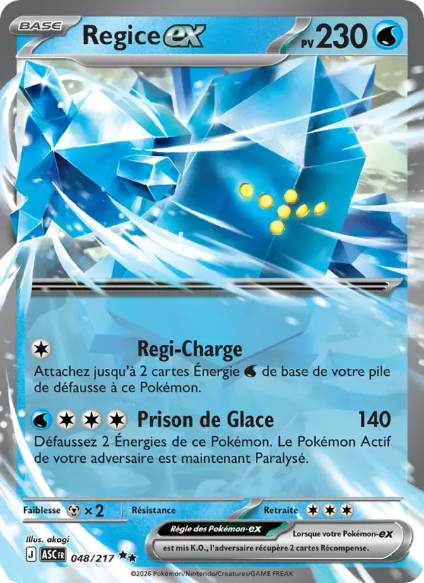 Carte Pokémon Regice-ex #048 — Héros Transcendants