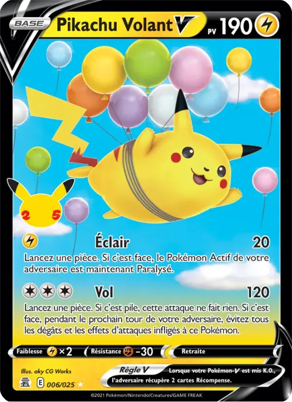 Carte Pokémon Pikachu Volant V #6 — Célébrations