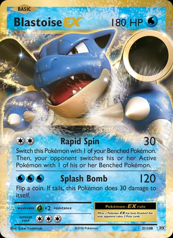 Blastoise EX #21 — Evolutions