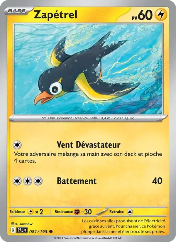 Carte Pokémon Zapétrel #081 — Évolutions à Paldea
